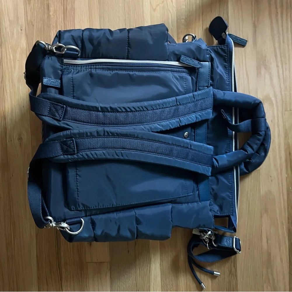Itsy Ritzy Diaper Bag Puffy Nylon Backpack - Navy